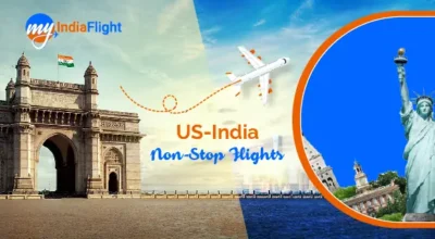 A flight flying from US to India